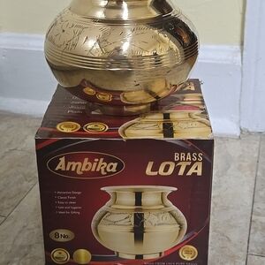 amika Shiny Gold Engraved Brass Lota